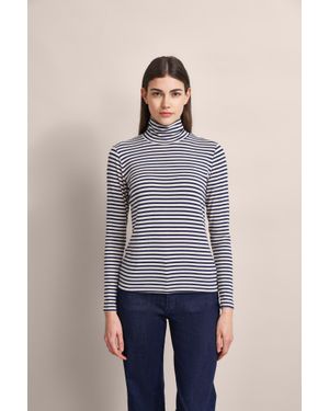 Bugatti Damen Langarmshirt Mit Ringeln - Blau