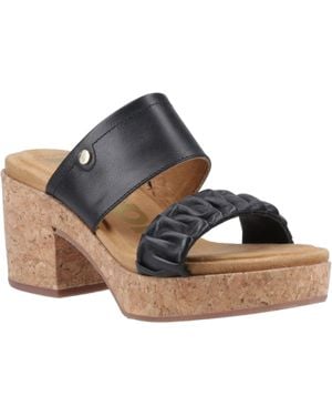 Hush Puppies Poppy Damen Sandalen Aus Schwarzem Leder - Blau