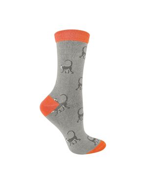 Miss Sparrow 1 Pack Damen Bio-Bambus-Socken Mit Tierischem Motiv - Grau