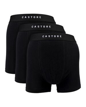 Castore 3Er-Pack Herren Baumwoll-Boxershorts Weich Bequem Stützend Unterwäsche - Schwarz
