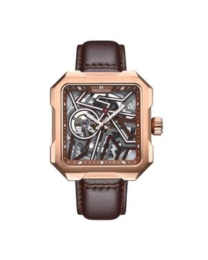 Heritor Montre Squelette Automatique Campbell Avec Bracelet En Cuir Heritor - Mettallic