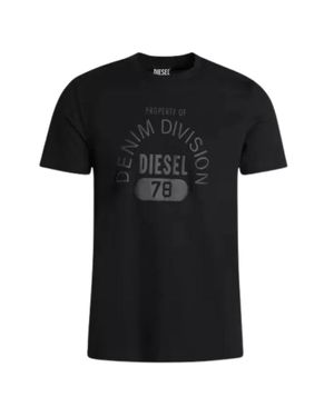 DIESEL Property Of Denim Division Logo Schwarzes T-Shirt