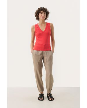 Part Two Jerseytop Gerade Passform Bittersweet - Rot