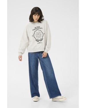 Kaffe Sweatshirt Loose Fit Light Melange - Blau