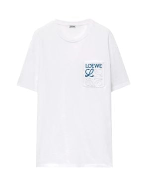 Loewe Anagramm-Taschen-T-Shirt - Weiß