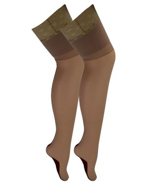 Sock Snob 2 Paar Multipack Damen Nahtstrümpfe Mit Spitze - Schwarz