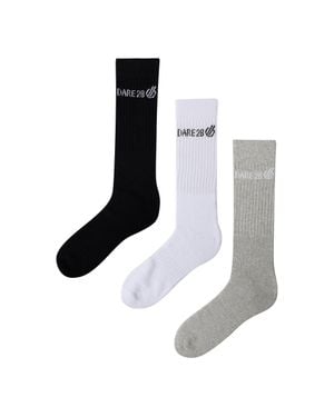 Dare 2b Socken Für Herren/Damen (3Er-Pack) /Weiß/Grau Meliert)