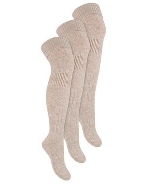 Steve Madden 3 Paar Overknee-Wollsocken Für Damen - Natur