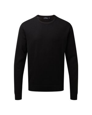 PREMIER Adults Cotton Rich Crew Neck Sweater - Schwarz