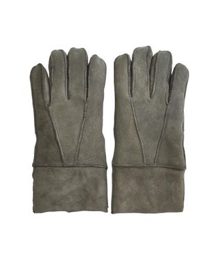 Infinity Leather Graue -Handschuhe Aus Schaffell-Wildleder Mit Aufrollbaren Bündchen - Grün