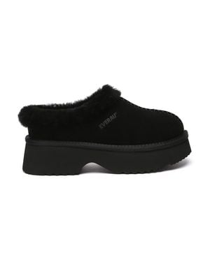 EverAu Australia Ever Au Australien Damen Savanna Knöchelhöhe Chunky Plattform Lammfellstiefel - Schwarz