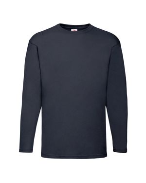 Fruit Of The Loom "Valueweight" T-Shirt Für Herren Langärmlig (Marineblau)