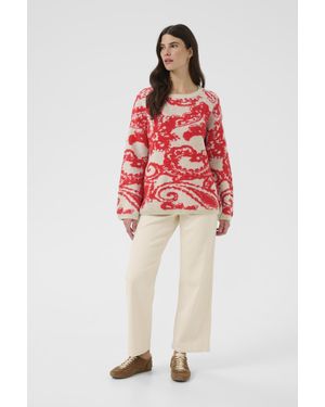Cream Strickpullover Crtemikka Strickpullover Loose Fit - Rot