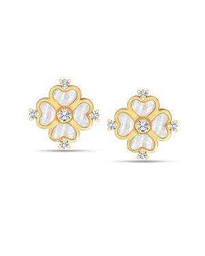 Bibei Damen Kleeblattblumen Ohrringe Aus 925 Sterling Silber Bipe002 - Mettallic