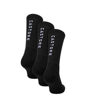 Castore 3Er-Pack Herren Damen Crew Socken Weich Bequem Langlebig - Schwarz