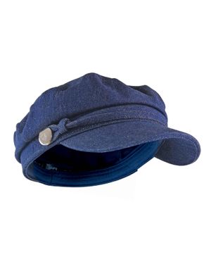 Sock Snob Damen Baumwolle Peaked Denim Oder Kord Baker Boy Hut Fiddler Cap - Blau