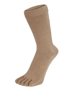Toetoe Herren- Und Damen-Essentials Weiche, Atmungsaktive Baumwollzehensocken Bis Zur Mitte Der Wade - Natur