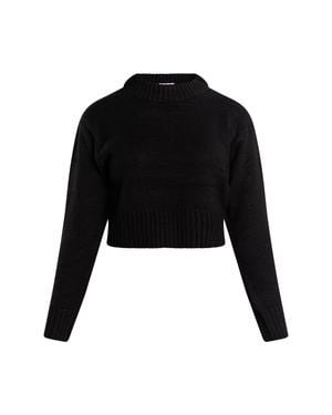 myMo Kurzer Pullover Damen - Schwarz