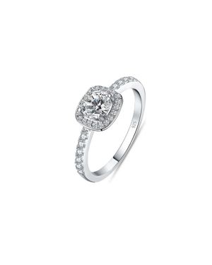 Bibei Damenring Aus 925 Sterling Mit Zirkonia-Kissen Größe Bian020 - Mettallic