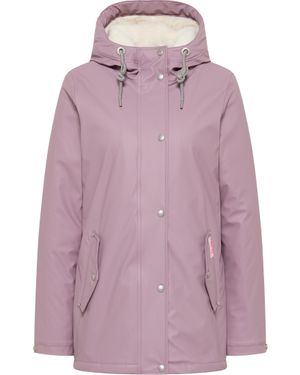 Mo My Veste De Pluie Avec Doublure En Fourrure Tissée Keepsudry - Lila
