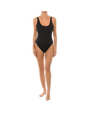 Michael Kors Studded scoopneck one-piece swimsuit - Schwarz