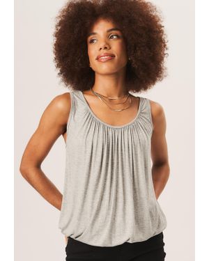 Gini London Rouse Neck Oversized Ärmelloses Top - Weiß