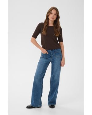 Kaffe Strickpullover Kalizza Strickpullover Regular Fit - Blau
