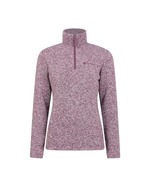 Mountain Warehouse "Idris" Fleece-Oberteil Mit Halbem Reißverschluss Für Damen (Burgunderrot) - Lila