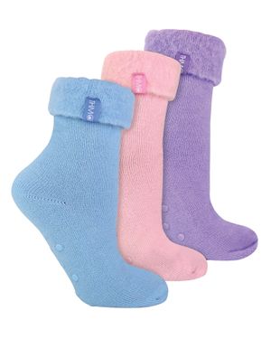 THMO 3Er Pack Damen Bettsocken Mit Grips - Blau