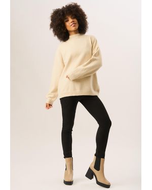 Gini London Schwarze Skinny Stretch-Leggings Aus Kunstwildleder - Natur