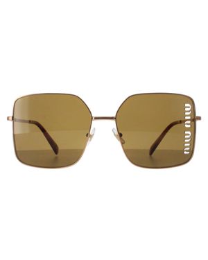Miu Miu Mu51Ys 7Oe01T Antikgoldene Dunkelbraune Sonnenbrille