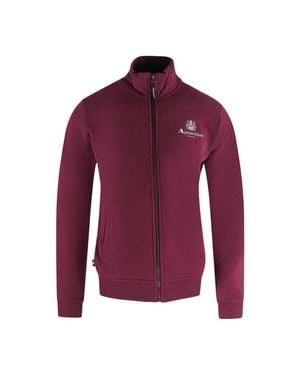 Aquascutum Erwachsenen Vollzip Aktiv Sweatshirt (Burgunderrot) - Lila