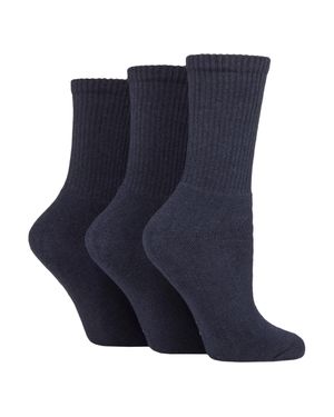 SOCKSHOP TORE 3Er-Pack Damen Unifarbene Crew-Sportsocken - Blau