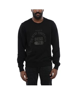DIESEL Erwachsene Division Logo Denim Sweatshirt - Schwarz