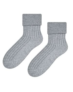 Steve Madden Damen Bettsocken Aus Wolle - Grau