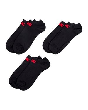 Canterbury Liner Socken Für Herren/Damen (3Er-Pack) (Schwarz/Rot) - Blau
