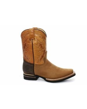 Grinders Braune, Halbhohe Cowboy-Lederstiefel Von – El Paso - Schwarz