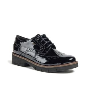 Pod Kacey Leder Damen Brogues Schuhe - Schwarz
