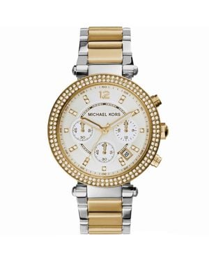 Michael Kors Mk5626 Parker Damen Chronograph Uhr, Zweifarbig Edelstahl - Mettallic