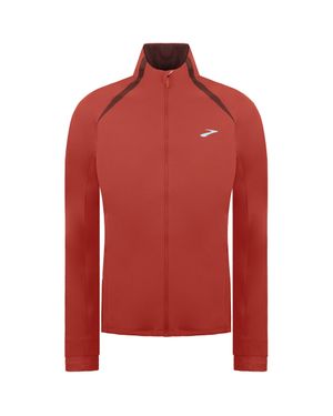 Brooks Fushion Damen Dunkelrote Hybrid-Laufjacke