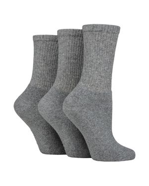 SOCKSHOP TORE 3Er Pack Damen Schlichte Crew Sportsocken - Grau
