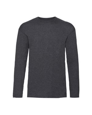 Fruit Of The Loom "Valueweight" T-Shirt Für Herren Langärmlig (Dunkles Grau)