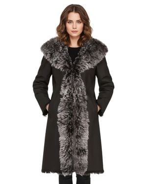 Infinity Leather Schwarzer Damen-Trenchcoat Mit Kapuze Aus Echtem Schafleder, Modell Toscana