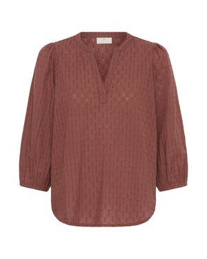 Kaffe Kurzarm-Bluse Kabea Kurzarm-Bluse Loose Fit - Braun