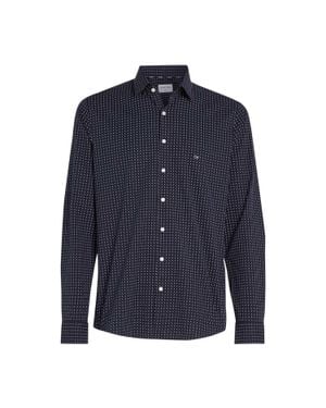 Calvin Klein Hemd Für Herren, Popelin, Schmal, Langärmlig - Blau