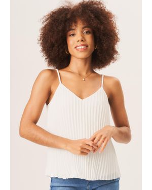 Gini London Riemchen-Cami-Top Mit Falten - Weiß