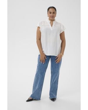 Kaffe Kurzarm-Bluse Kcronja Kurzarm-Bluse Regular Fit - Blau