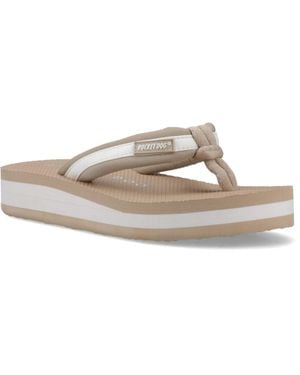 Rocket Dog Monica Nylon Pu Textil Damen Tan/Creme Flip-Flops - Natur