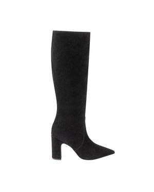 I Saw It First Kniehohe Stiefel Für Damen, Wildleder, Blockabsatz - Schwarz