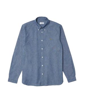 Lacoste Hemd Für Herren Chambray-Stoffschmal - Blau